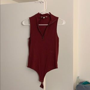 Half zip bodysuit